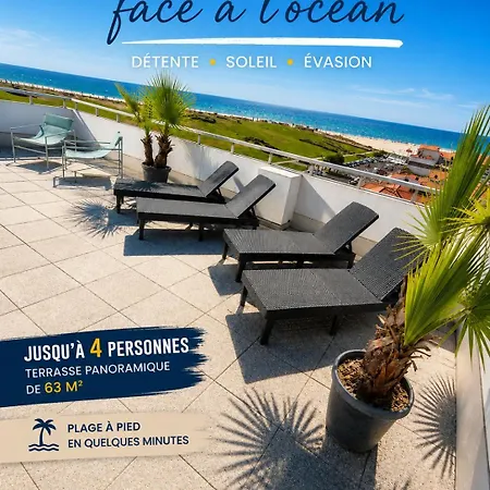 Des Belles Vues De Terrasse Panoramique De 63 M2 Face Ocean Vue Exceptionnelle A Pied Emplacement Unique Parking Gratuit דירה *
