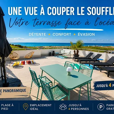 Des Belles Vues De Terrasse Panoramique De 63 M2 Face Ocean Vue Exceptionnelle A Pied Emplacement Unique Parking Gratuit * ביסקארוס