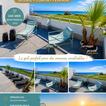 Des Belles Vues De Terrasse Panoramique De 63 M2 Face Ocean Vue Exceptionnelle A Pied Emplacement Unique Parking Gratuit *